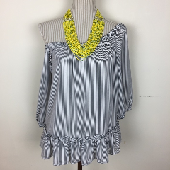 Lila Rose Tops - Lila Rose Striped Off-Shoulder Top